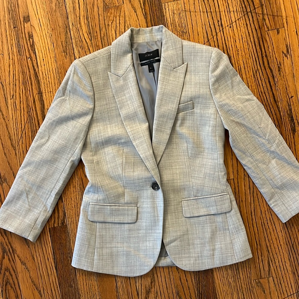 J. Crew Super 120’s light grey suit jacket